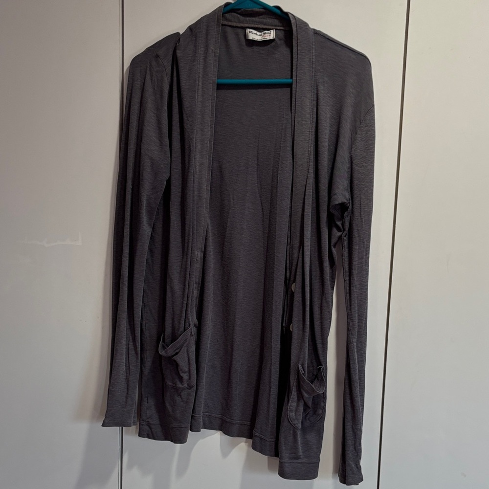 Michael Stars‎ Charcoal Open Front Cardigan